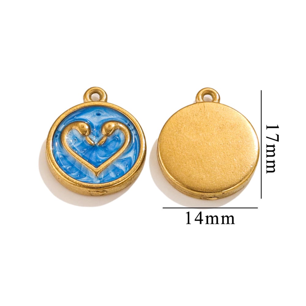1 pair simple series retro heart  gold plated women pendants